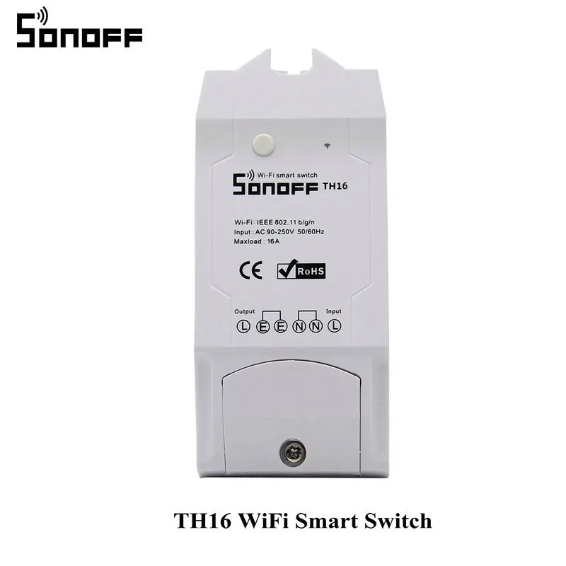 Sonoff TH16 TH10 умный переключатель Wi-Fi Мониторинг температуры и влажности Wifi умный переключатель домашний комплект автоматизации работает Alexa Google Home - Цвет: TH16