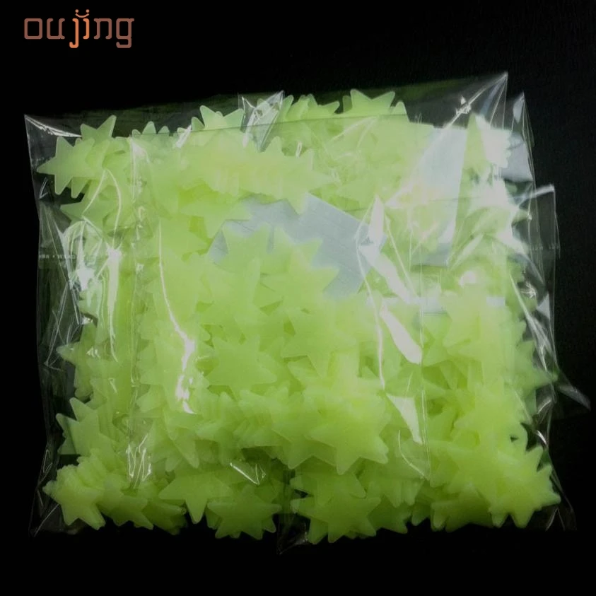 

Mosunx Busines 100pcs/ Bag Wall Stickers Decal Glow In The Dark Baby Kids Bedroom Home Decor Luminous Fluorescent Stars Stickers