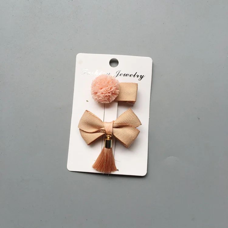 Hair Ball Симпатичные кисточкой волос мяч бантом шпильки Обувь для девочек Дети лук Заколки для волос луки Интимные аксессуары для детей заколка для головной убор - Цвет: Hair Ball