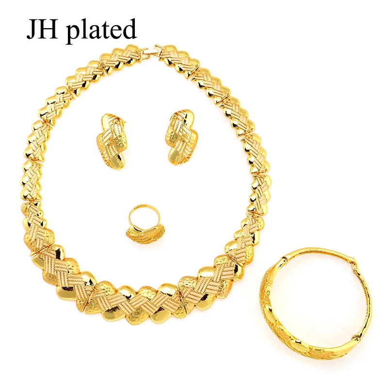 

JHplated African Ethiopia Fashion gold color jewelry sets Dubai Jewelry Sets for women best gifts Party wedding
