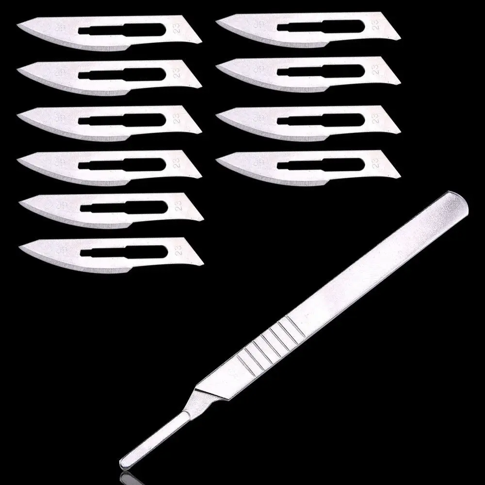 11 шт. животного хирургический скальпель Ножи нержавеющая сталь резьба по дереву Ножи фрукты Еда Craft гравировка Ножи Multi PCB ремонт Ножи