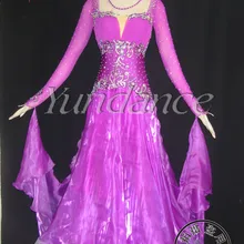 Высококачественное элегантное фиолетовое стандартное платье для танцев для спортивных танцев, платья B-10335