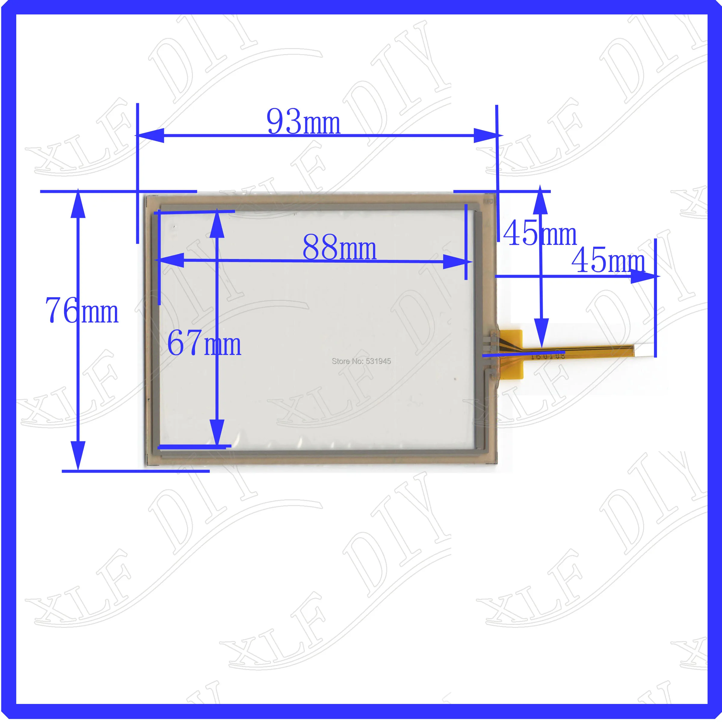 

ZhiYuSun 3.8inch 93*76 4 wires change 6 wires for PDA TOUCH SCREEN touch panel width 76mm length93mm this is compatible