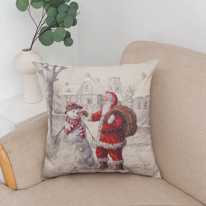 MIHE Merry Christmas декоративная наволочка для подушки, Подарочная наволочка для автомобильного сиденья, мягкие декоративные украшения для кровати, подушки для дома BZT06 - Цвет: J