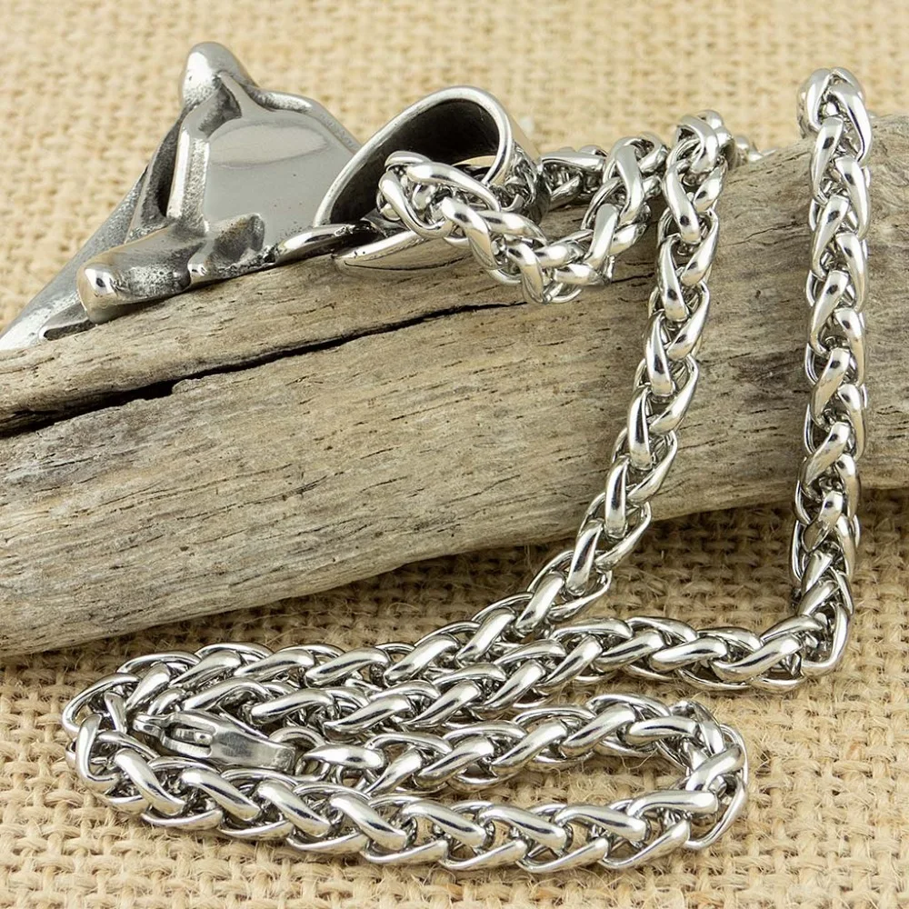 53*43mm Stainless Steel the Wizard wolf head pendant necklace for the Witcher 3 Geralt with a The Wild Hunt 3 Figure Game