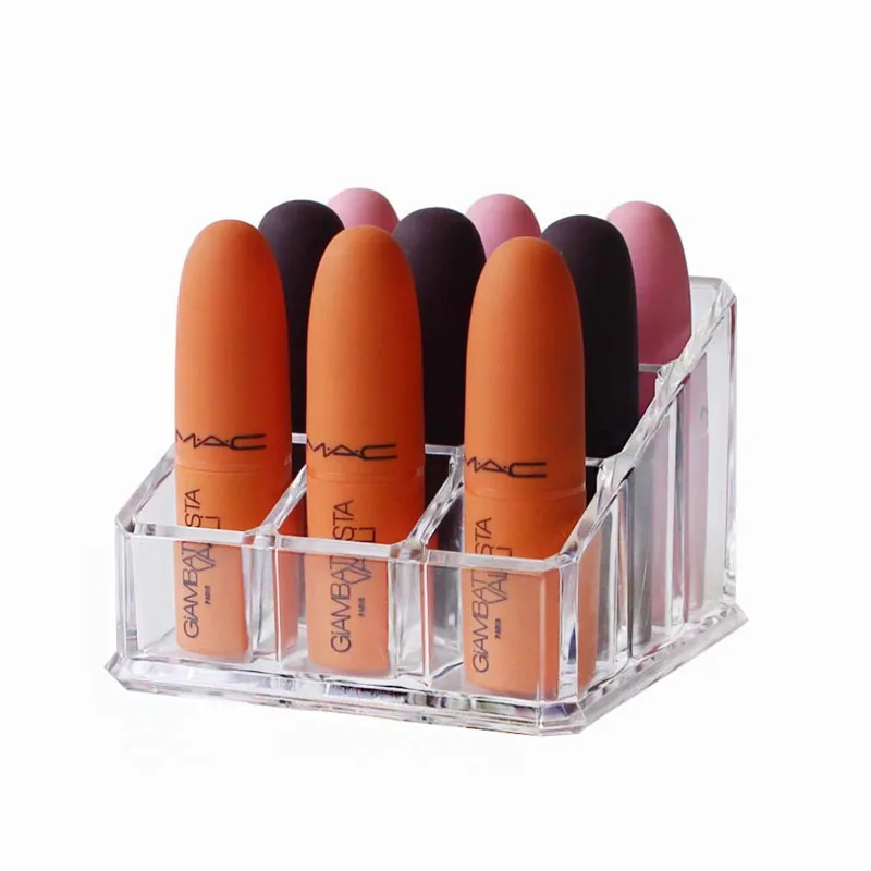 

9 Grids Cosmetic Box Display Stand make up Storage Case Lipstick Jewelry Box Case Holder Acrylic Makeup Organizer Storage Box