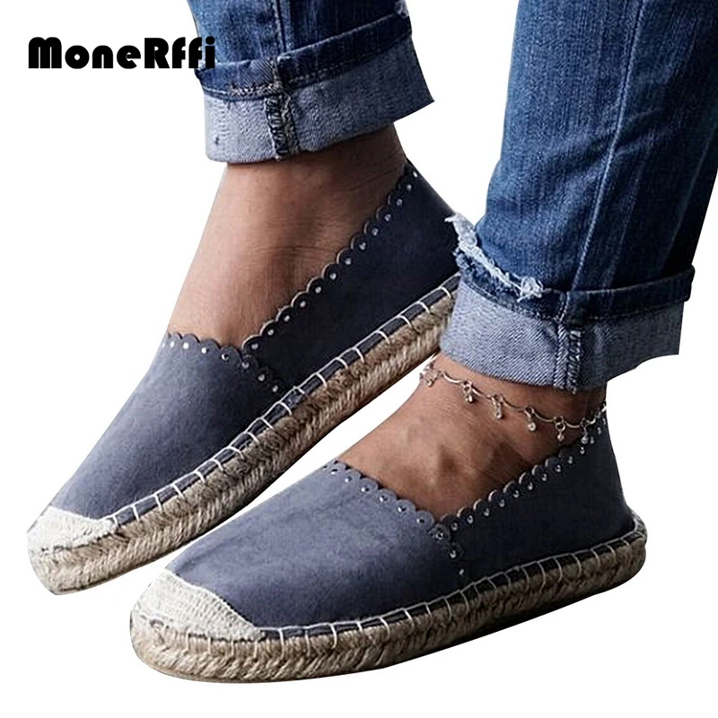 

MoneRffi Women Platform Espadrilles Slip on Round Toe Casual Flat Boat Fisherman Shoes Breathable Bottom Non-slip Solid 2019