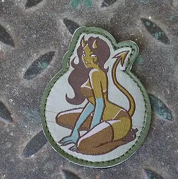 

10pcs Cloth Devil Snake Girl Emblem Military Hook Morale Badge Army Brassard Combat Armband For Coat Caps Bags