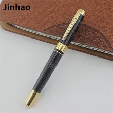 JINHAO 250 Роскошная роликовая шариковая ручка золотые ручки с зажимом caneta деловая ручка для письма черные чернила канцелярские принадлежности