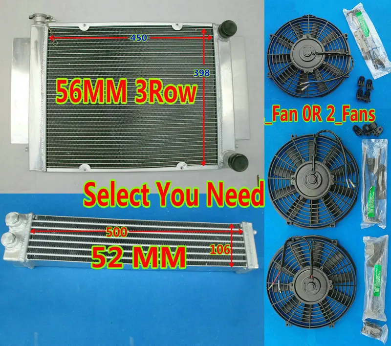 

Aluminum Radiator + OilCooler FAN For Mazda RX2 RX3 RX4 RX5 RX7 Series 1 2 Savanna RX-7 S1 S2 SA/FB SA22C without Heater pipe