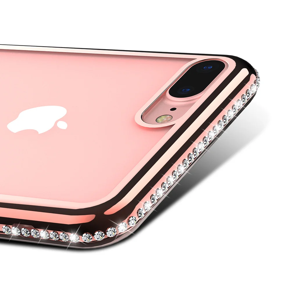 Diamond Transparent Phone Case For iPhone X 10 Cover Thin Soft TPU Silicone 8 7 Plus 6 6S 5 5S SE Accessories |