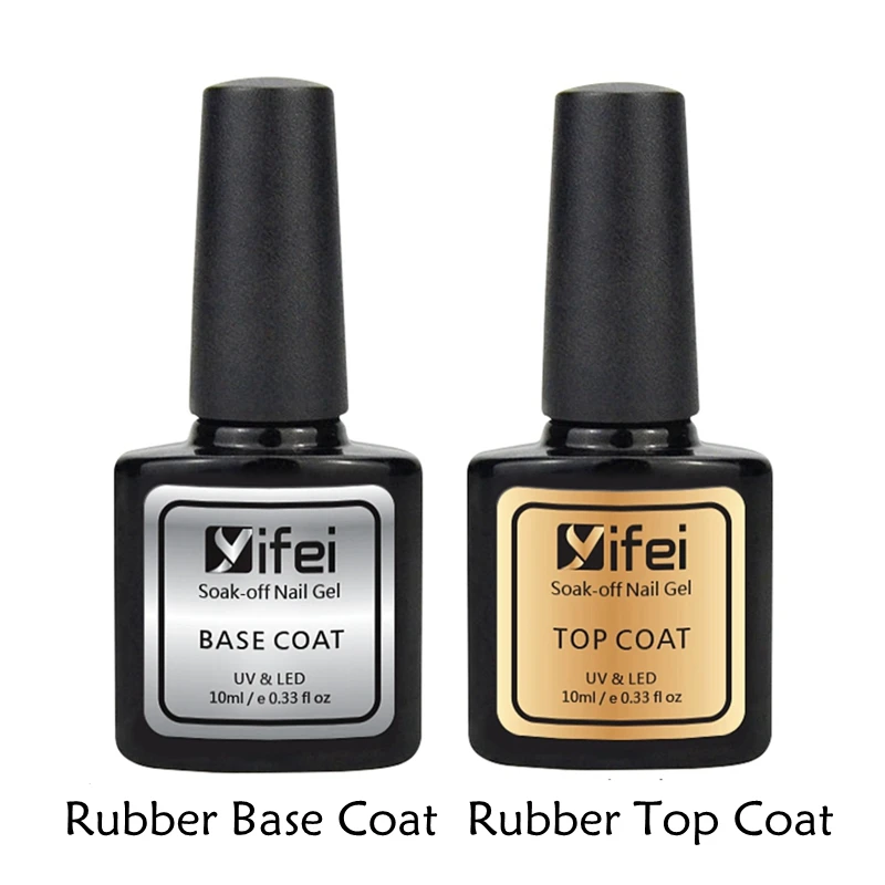 YIFEI Rubber Gel Nail Art UV LED Fast Dry Varnishes Rubber Base and Top