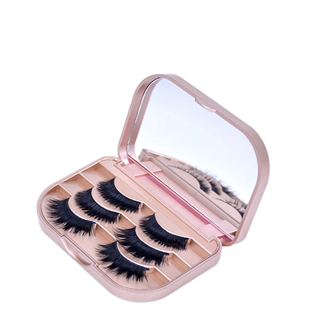 Make Up Box With Mirror Women's Fashion Acrylic Cute Bow False Eyelash Storage Box Makeup