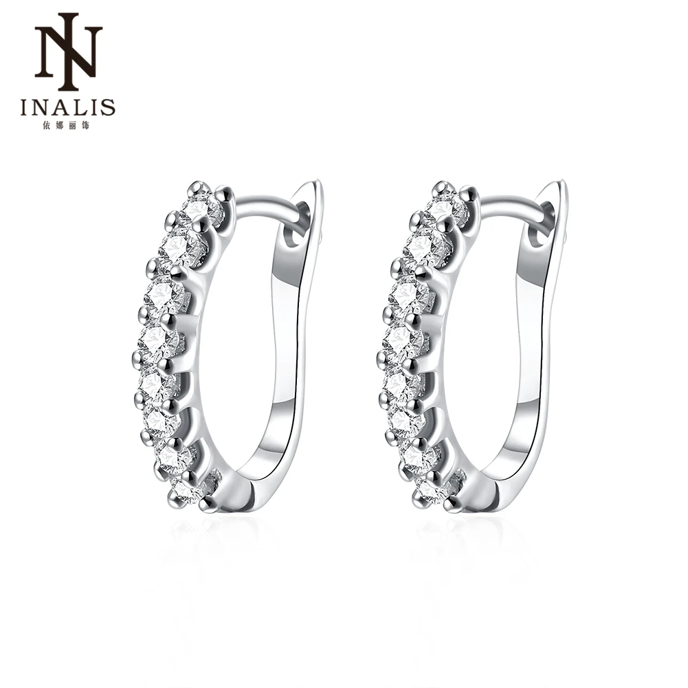 INALIS Zircon Crystals font b Clip b font font b Earrings b font for Women Gold