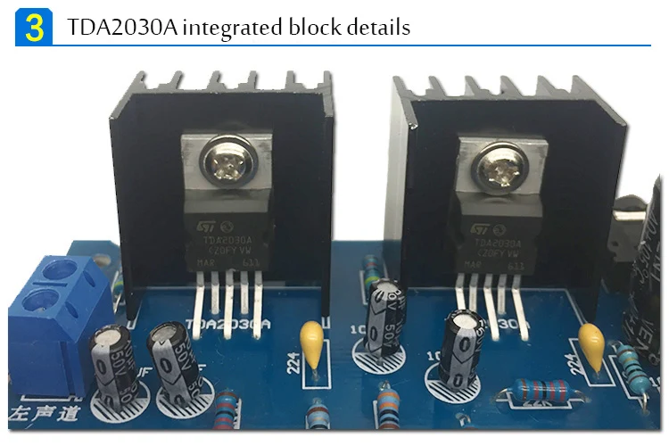 CLAITE TDA2030A двухканальный проводной мини-усилитель наборы динамиков DIY цифровой Fever электронные детали в сборе 3,5 мм 220 В