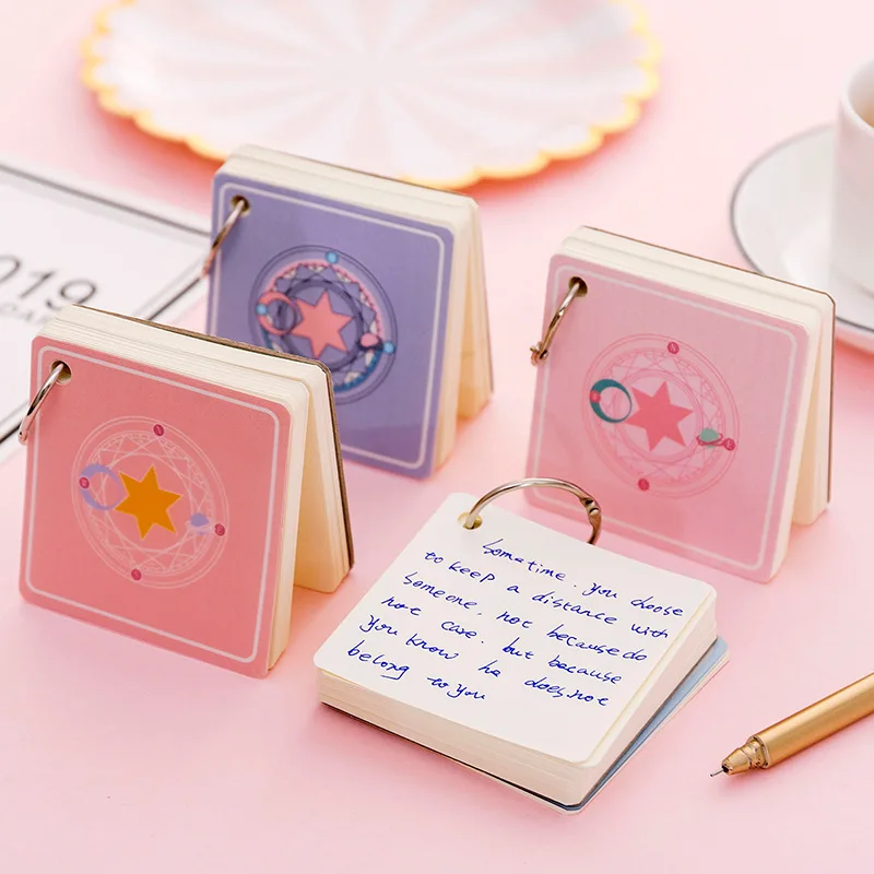 

Kawaii Star Magic Iron Ring Notes Cute Creative Memo Pad Mini Notepad School Office Supplies Stationery Promotion Things Sheet