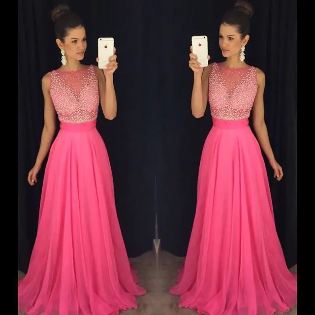 vestido de gala rosa