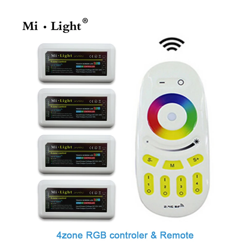 Mi.light Wireless 2.4G 4 Zone RGB Touch tone remote control for led strip RF Wifi dimmable