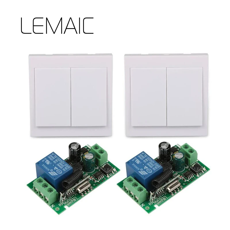 

433Mhz Universal Wireless Remote Control Switch AC 110V 220V 1CH Relay Receiver and 86 Wall Panel Remote RF Transmitters S35
