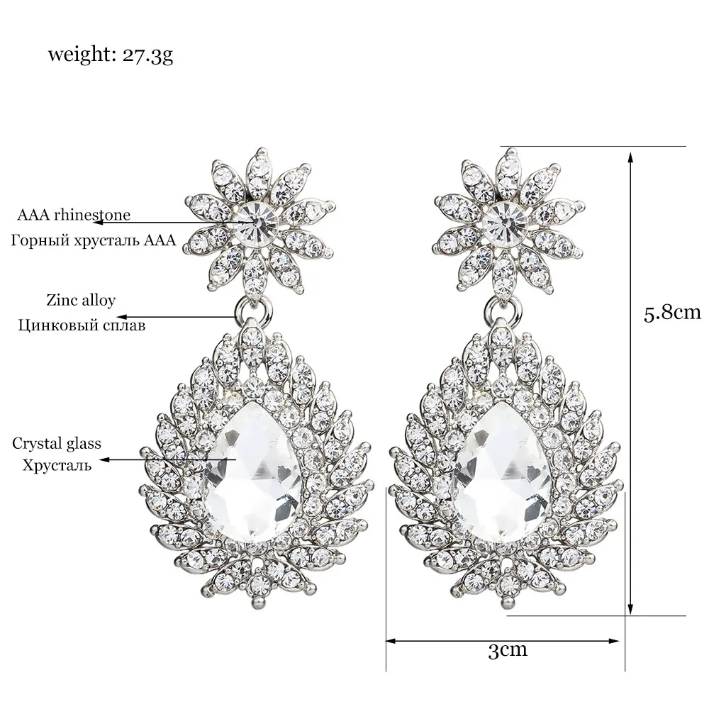 FARLENA Jewelry Elegant Water Drop Earrings Fashion Crystal Rhinestones Earrings for women wedding 3