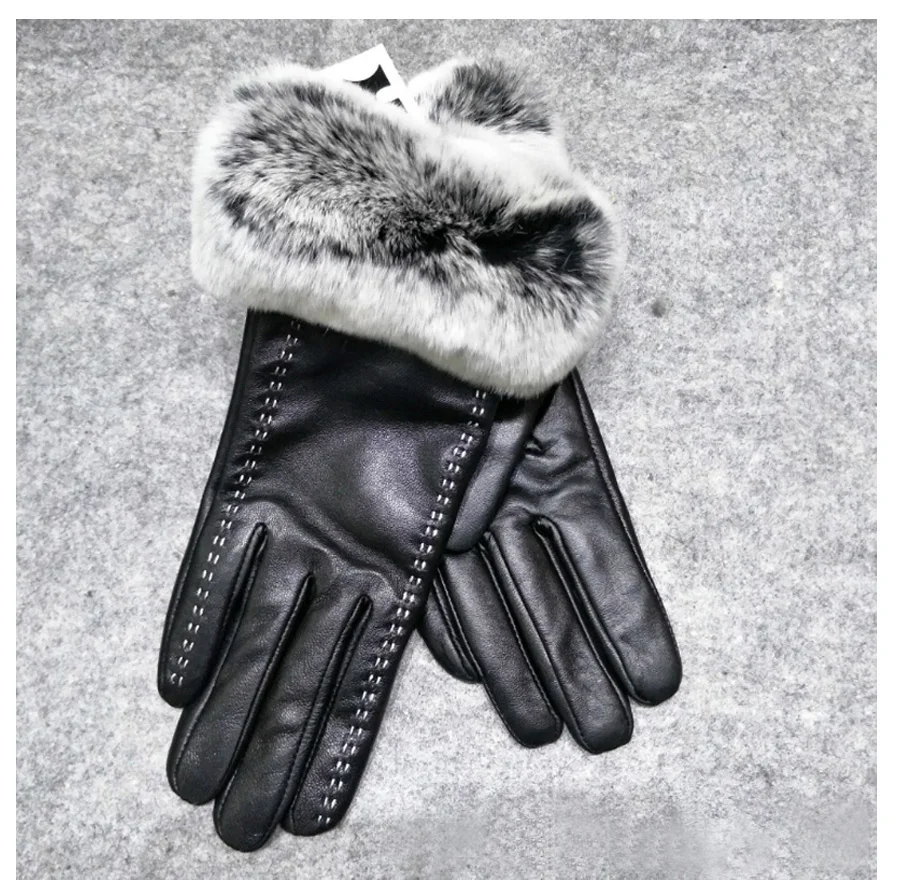 ZDFURS* женские осенние и зимние теплые перчатки из натуральной овчины, изготовленные из натурального меха, перчатки, новинка,, скидка, городская мода