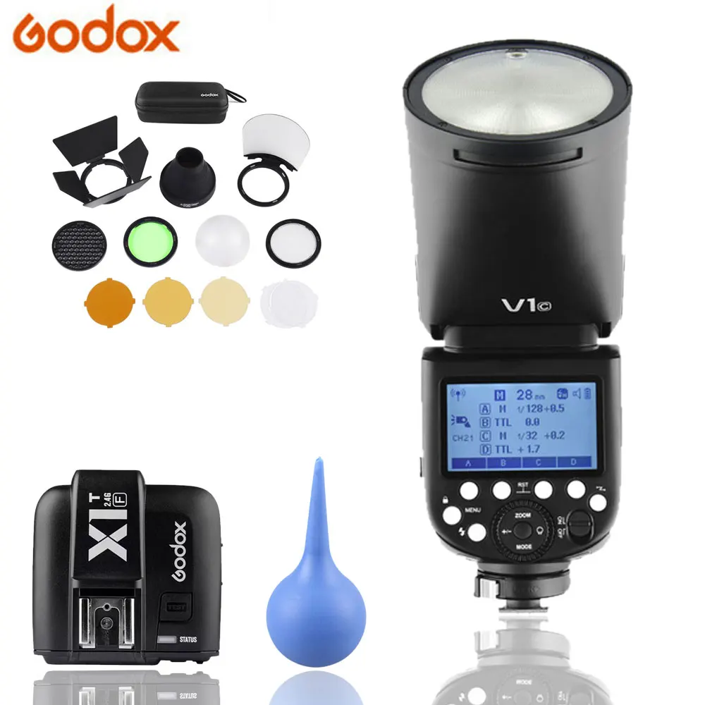 Kits 5 Godox V1 вспышка V1C V1N V1S ttl 1/8000s HSS литиевая батарея Speedlite вспышка для Canon Nikon sony - Цвет: Kits 5