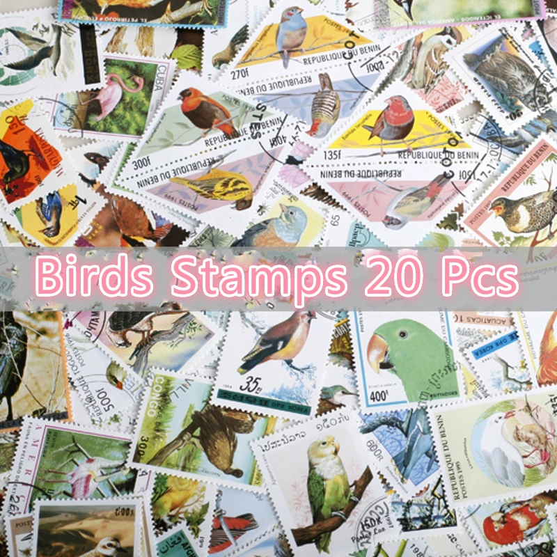 20 шт./лот почтовые марки World Birds все отличаются во многих странах не повторяют