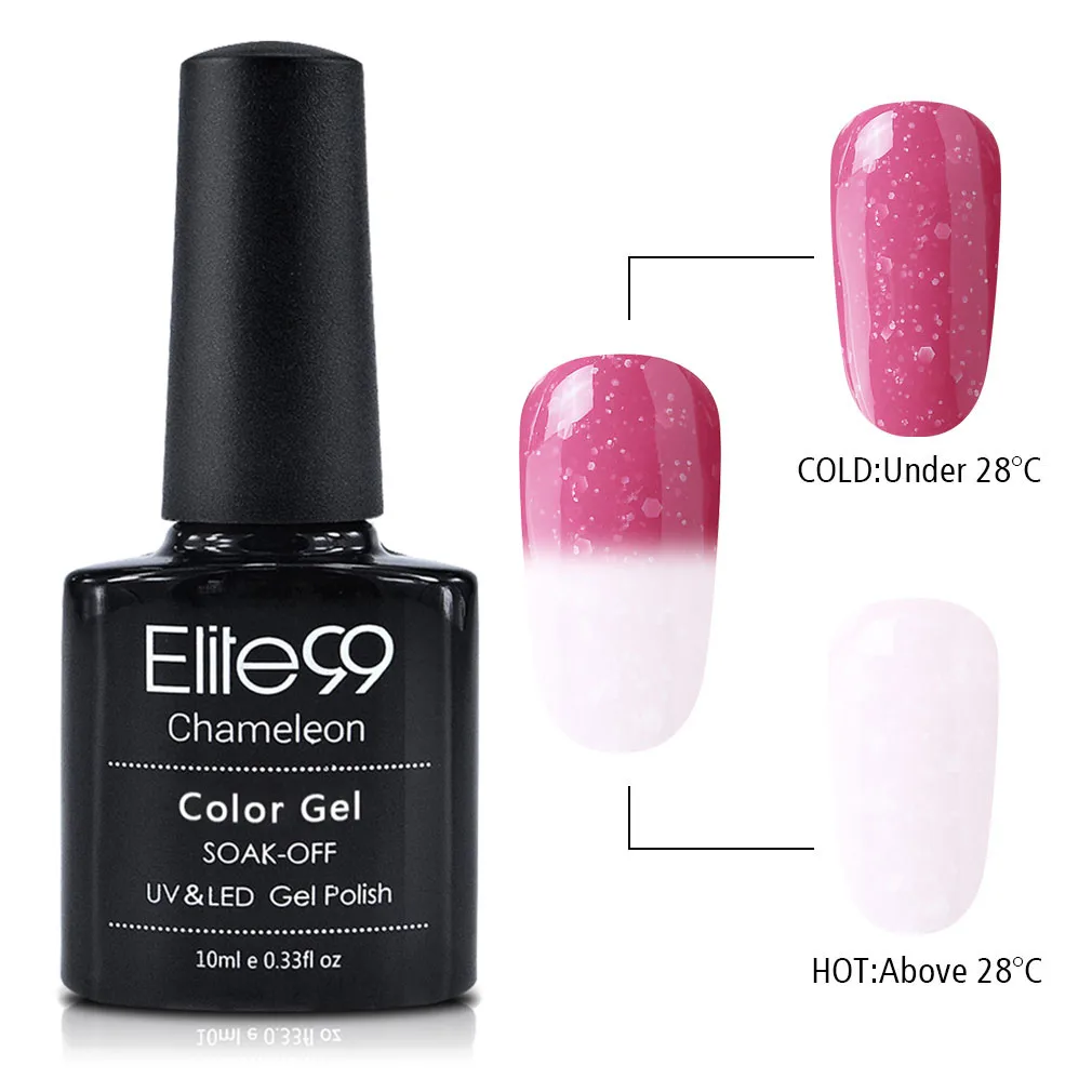 Elite99 10 мл Снежный термальный Гель-лак для ногтей меняющий Цвет замочить от УФ светодиодный Гель-лак Гибридный лак штамповочный клей - Цвет: 9718