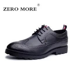 ZERO MORE/мужская повседневная обувь больших размеров, лидер продаж, модные мягкие туфли-броги в британском стиле, модельные туфли из