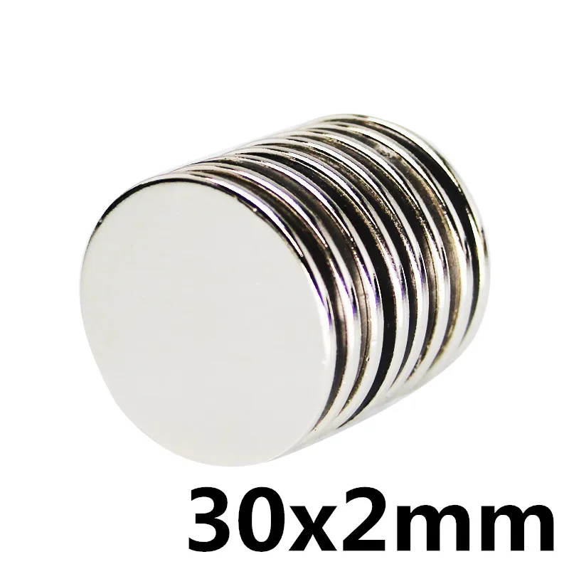 10 шт. 30 мм x 2 мм мощные Дисковые магниты 30x2 неодимовые магниты 30*2 в стиле модерн соединительные магниты NdFeB магниты