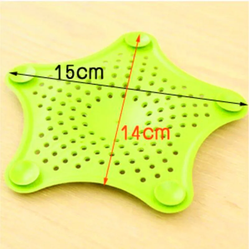 Star Shape Plastic Kitchen Mint Plan Bath Shower Drain Cover Waste Sink Strainer Hair Filter Catcher House Gadgets Pet Cleaning