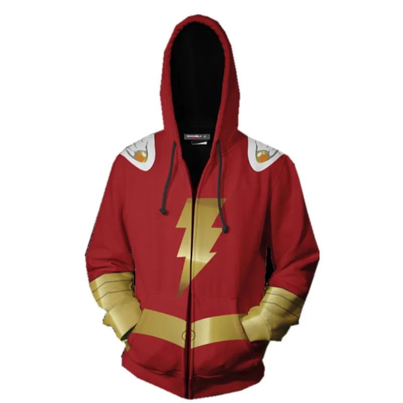 Avengers Endgame Captain Marvel Shazam Cosplay Costume Star Trek Billy Batson Hoodies Sweatshirts Sports Coat Jacket Men Women