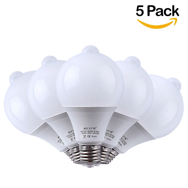 5PCS 9W PIR Motion Sensor LED Bulb+Light Control Motion Sensor Light E27 Led Bulb Auto Smart Led PIR Infrared Body Sound 5PCS 9W PIR Motion Sensor LED Bulb+Light Control Motion Sensor Light E27 Led Bulb Auto Smart Led PIR Infrared Body Sound