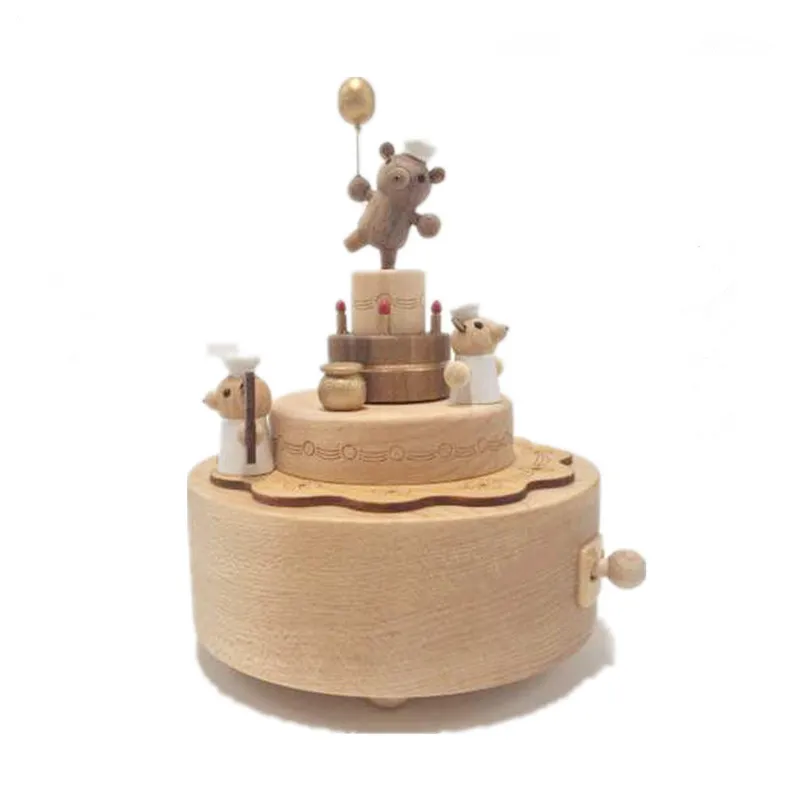 

Clockwork Music Box Carousel Creative Birthday Gift Wooden Music Box Home Decoration Christmas Holiday Gift Musical Box