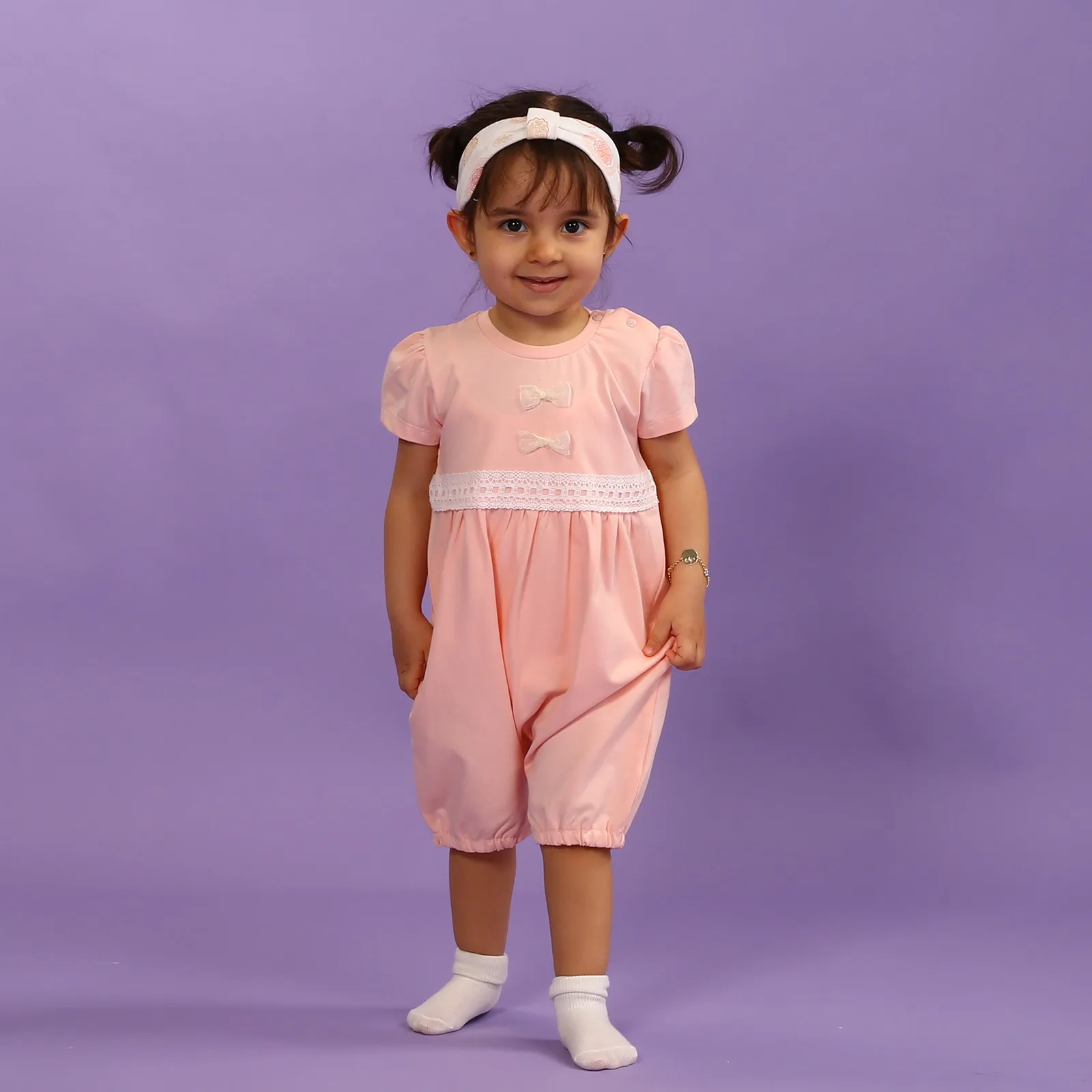 Ebebek HelloBaby/комбинезон с круглым вырезом и короткими рукавами Повязка на голову
