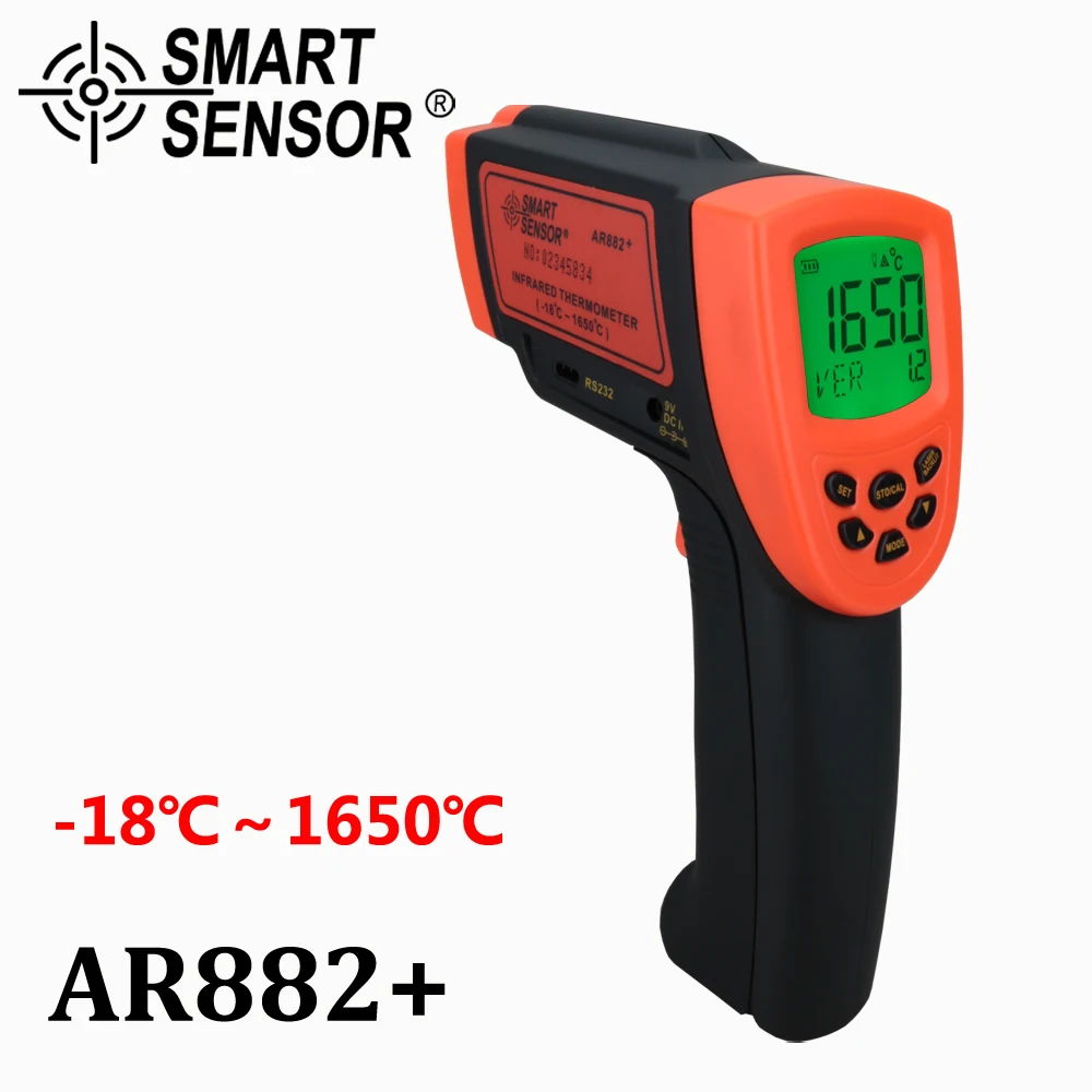 

AR882+ Digital thermometer non-contact IR infrared thermometer Pyrometer with USB RS232 1650 C infrared temperature gun meter