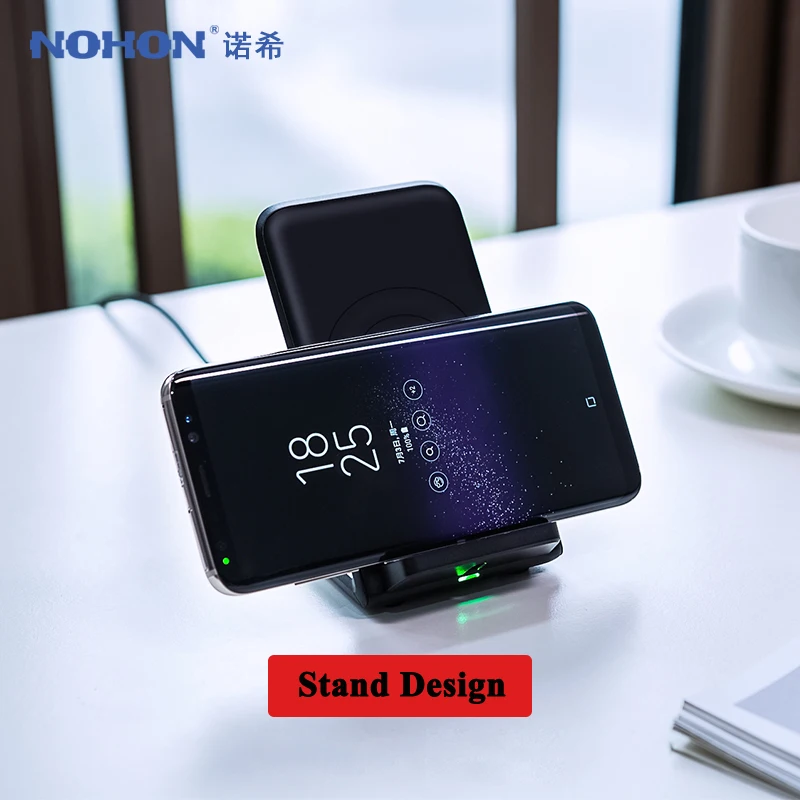 NOHON 10 Вт QI Беспроводной Зарядное устройство Подставка для Galaxy S8 Plus S7 край S6