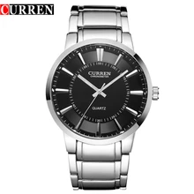 Curren relojes famosos reloj quart design sport reloj militar hombres de calidad superior de lujo de acero correa de Metal 8001B