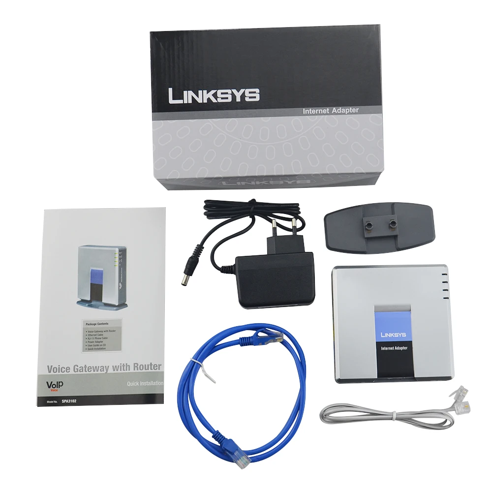 Бесплатная доставка! Разблокированный интернет адаптер LINKSYS SPA3102 VOIP 1FXO 1 FXS