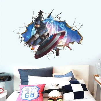 

Captain the Avenger popular wall stickers for kids rooms home decor cartoon movie hero fans wall decals child's toy gift posters