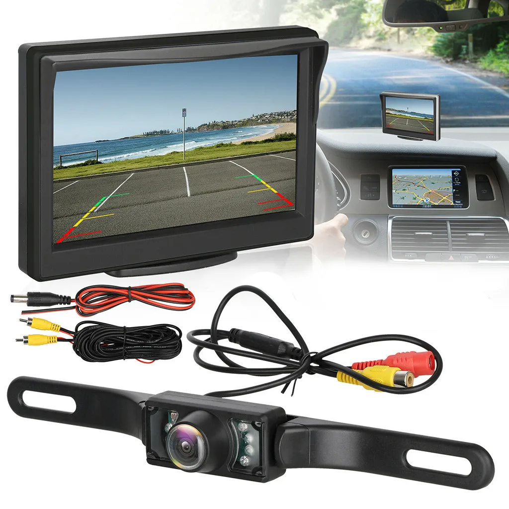 

CARPRIE Rearview Mirror Car Reversing Camera Rear View HD Parking System With Night Vision 5 TFT LCD
