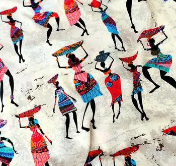 

African women bourette silk cotton printing / rayon fabric clothing fabric DIY trip to Africa
