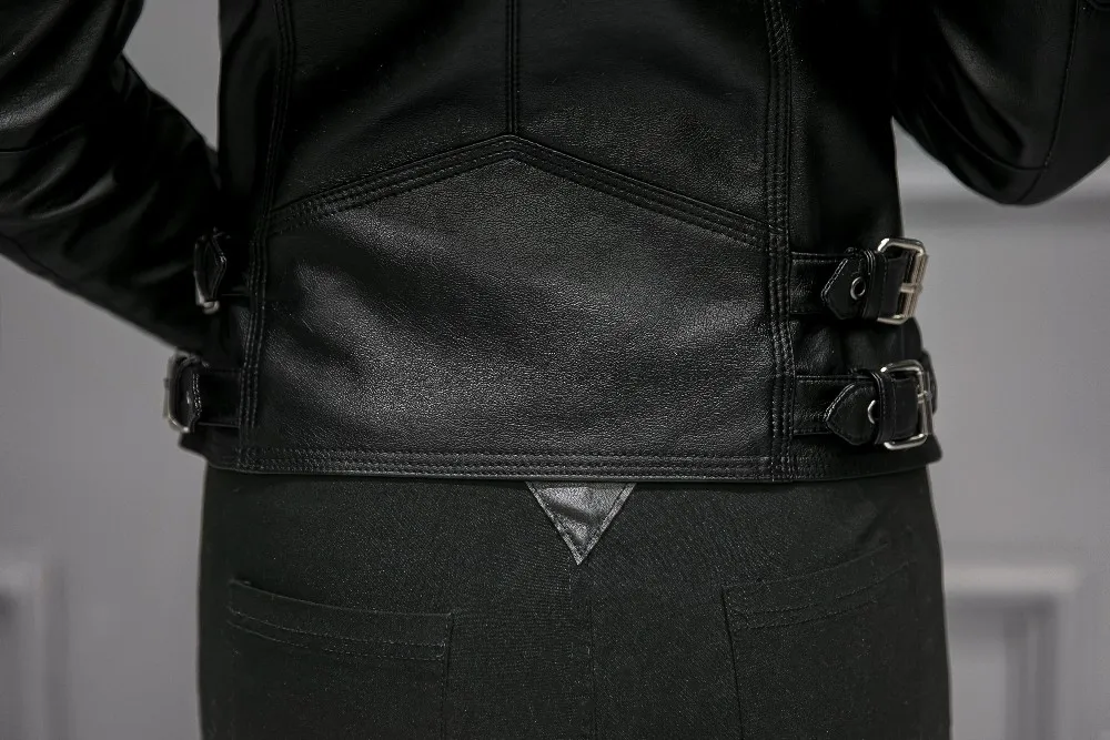 FTLZZ New Spring Autumn Women Faux Soft Leather Jackets Pu Black Blazer Zippers Coat Motorcycle Outerwear Biker Jacket