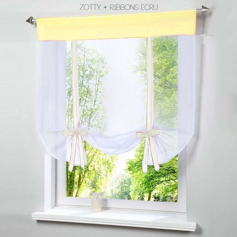 Сплошные отвесные оконные шторы для кухни, тюлевые занавески для дома, оконные тюли для жалюзи, геометрические занавески, занавески - Цвет: Yellow