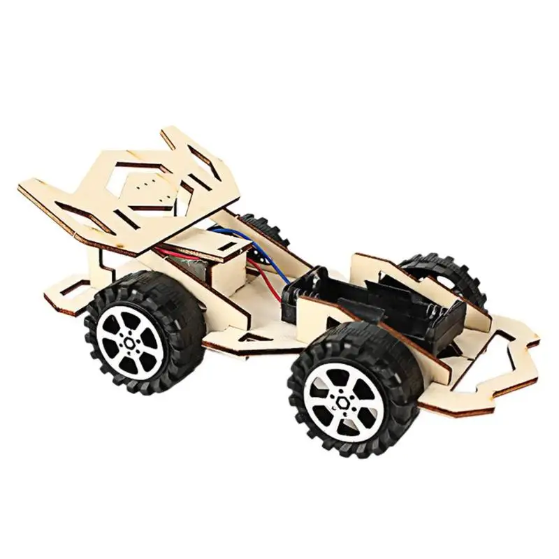 DIY Электрический деревянный гоночный автомобиль собранные головоломки научный эксперимент образовательные мини-модели раннего обучения игрушки для детей
