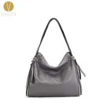 Женская сумка Хобо с натуральным лицевым покрытием на молнии из натуральной коровьей кожи высокого качества, большая сумка через плечо