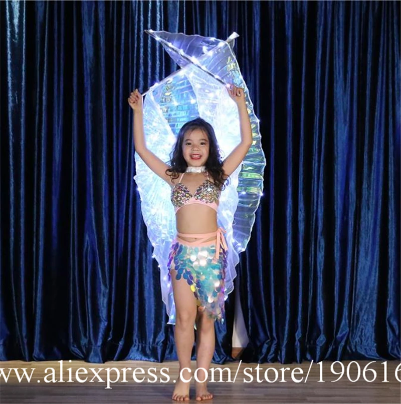 Belly Dance Glowing Wings Cloak Children Fluorescent Butterfly Rainbow Multicolored LED Glowing Wings3