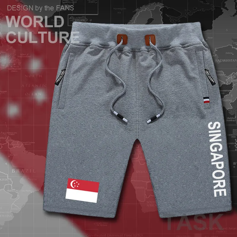 Singapore mens shorts beach new men's board shorts flag workout zipper
