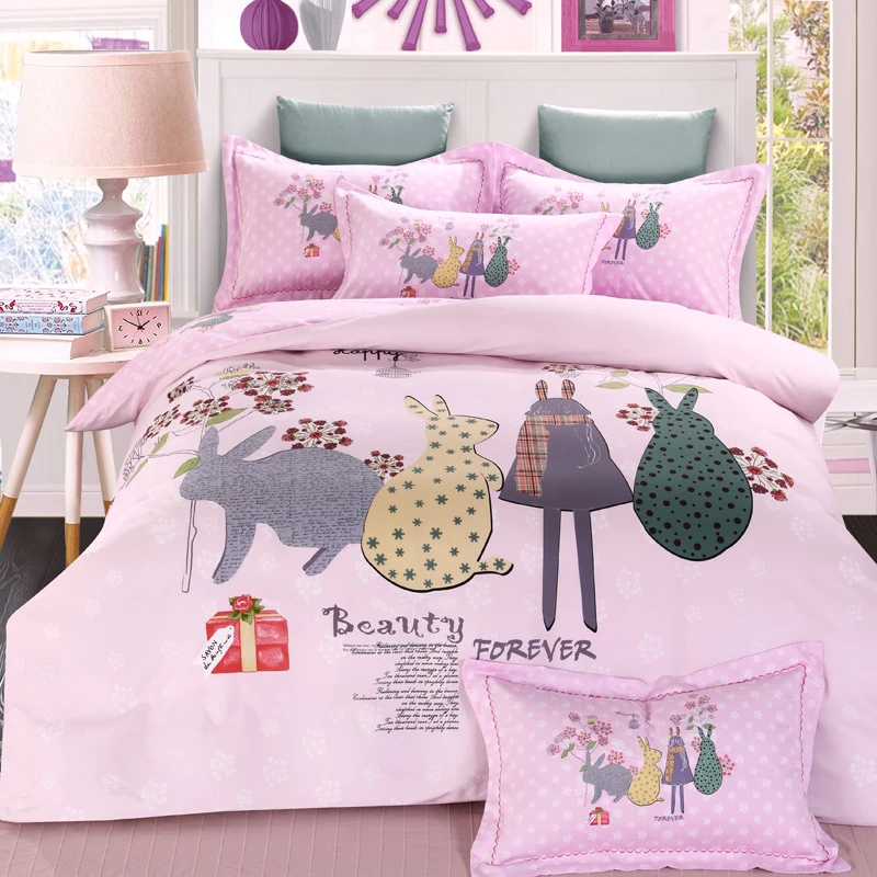 Cheap Bed Sets Anime Bed Sheets Hello Kitty Super Mario Scooby Doo Spongebob Barbie Pokemon Totoro Bed Pink Girls Comforter Sets Comforter Sets Queen Blue Comforter Set Greencomforter Leopard Aliexpress