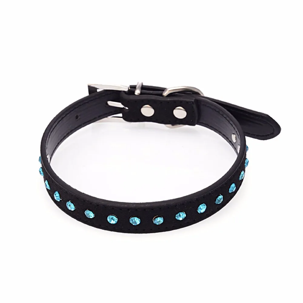 

1PCS Crystal Pendant Pet Dog Collar Puppy Cat Pet Buckle Dogs Leads Neck Strap PU Leather Animal Pet Accessories For Small Dog